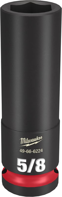 Milwaukee SHOCKWAVE Impact Duty 49-66-6224 Deep Impact Socket, 5/8 in Socket, 1/2 in Drive, Square Drive, 6-Point