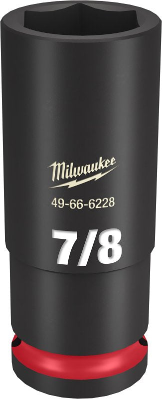 Milwaukee SHOCKWAVE Impact Duty 49-66-6228 Deep Impact Socket, 7/8 in Socket, 1/2 in Drive, Square Drive, 6-Point