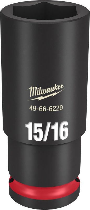 Milwaukee SHOCKWAVE Impact Duty 49-66-6229 Deep Impact Socket, 15/16 in Socket, 1/2 in Drive, Square Drive, 6-Point