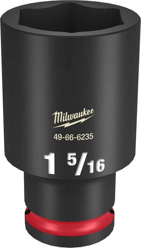Milwaukee SHOCKWAVE Impact Duty 49-66-6235 Deep Impact Socket, 1-5/16 in Socket, 1/2 in Drive, Square Drive, 6-Point