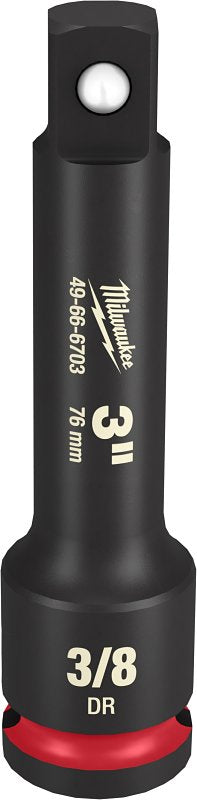 Milwaukee SHOCKWAVE Impact Duty 49-66-6703 Socket Extension, 3/8 in Drive, Square Output Drive, 3 in L