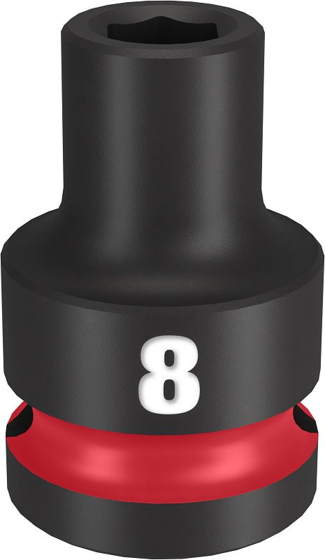Milwaukee SHOCKWAVE Impact Duty 49-66-6240 Shallow Impact Socket, 8 mm Socket, 1/2 in Drive, Square Drive, 6-Point