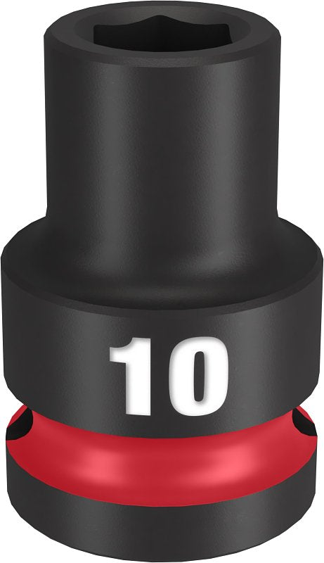Milwaukee SHOCKWAVE Impact Duty 49-66-6242 Shallow Impact Socket, 10 mm Socket, 1/2 in Drive, Square Drive, 6-Point