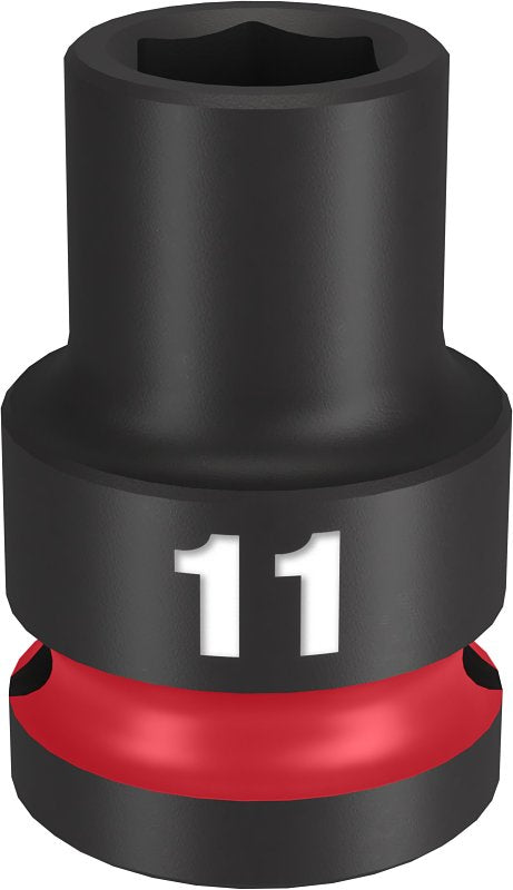 Milwaukee SHOCKWAVE Impact Duty 49-66-6243 Shallow Impact Socket, 11 mm Socket, 1/2 in Drive, Square Drive, 6-Point