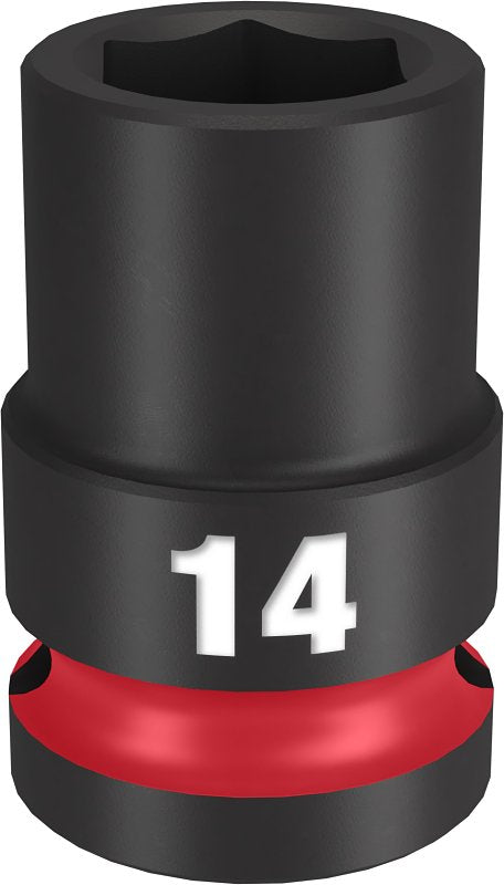 Milwaukee SHOCKWAVE Impact Duty 49-66-6246 Shallow Impact Socket, 14 mm Socket, 1/2 in Drive, Square Drive, 6-Point
