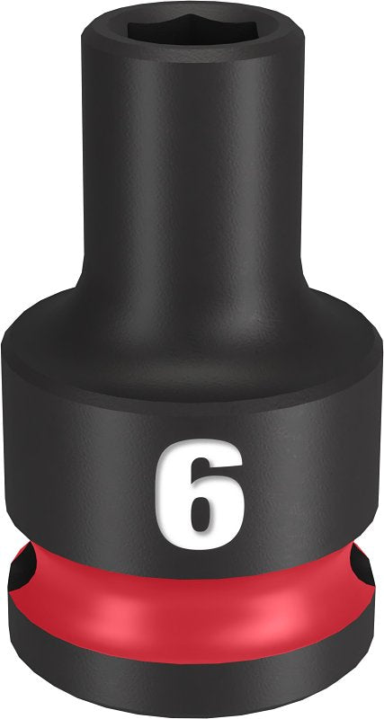 Milwaukee SHOCKWAVE Impact Duty 49-66-6130 Shallow Impact Socket, 6 mm Socket, 3/8 in Drive, Square Drive, 6-Point