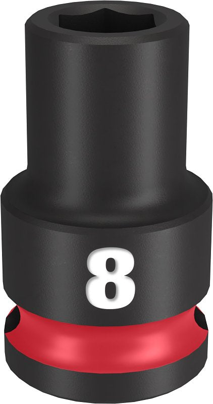 Milwaukee SHOCKWAVE Impact Duty 49-66-6132 Shallow Impact Socket, 8 mm Socket, 3/8 in Drive, Square Drive, 6-Point