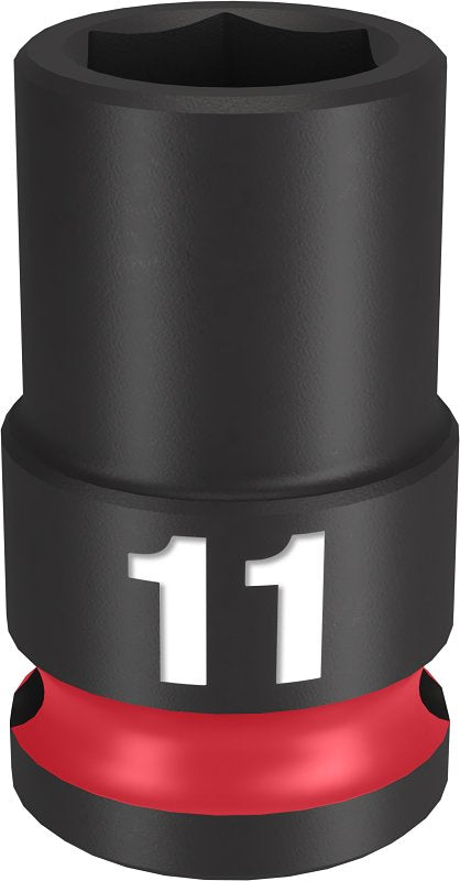 Milwaukee SHOCKWAVE Impact Duty 49-66-6135 Shallow Impact Socket, 11 mm Socket, 3/8 in Drive, Square Drive, 6-Point