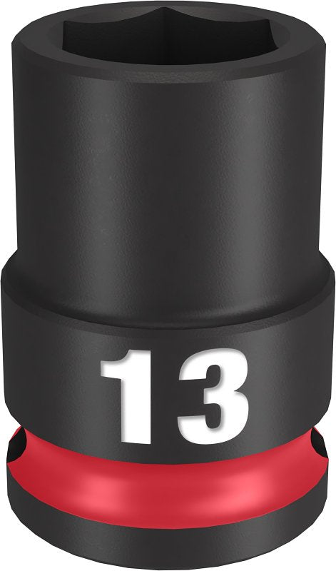 Milwaukee SHOCKWAVE Impact Duty 49-66-6137 Shallow Impact Socket, 13 mm Socket, 3/8 in Drive, Square Drive, 6-Point