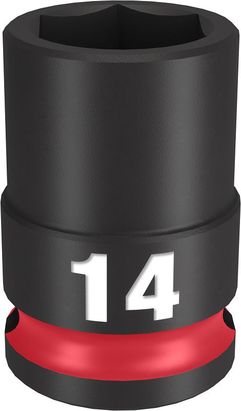 Milwaukee SHOCKWAVE Impact Duty 49-66-6138 Shallow Impact Socket, 14 mm Socket, 3/8 in Drive, Square Drive, 6-Point