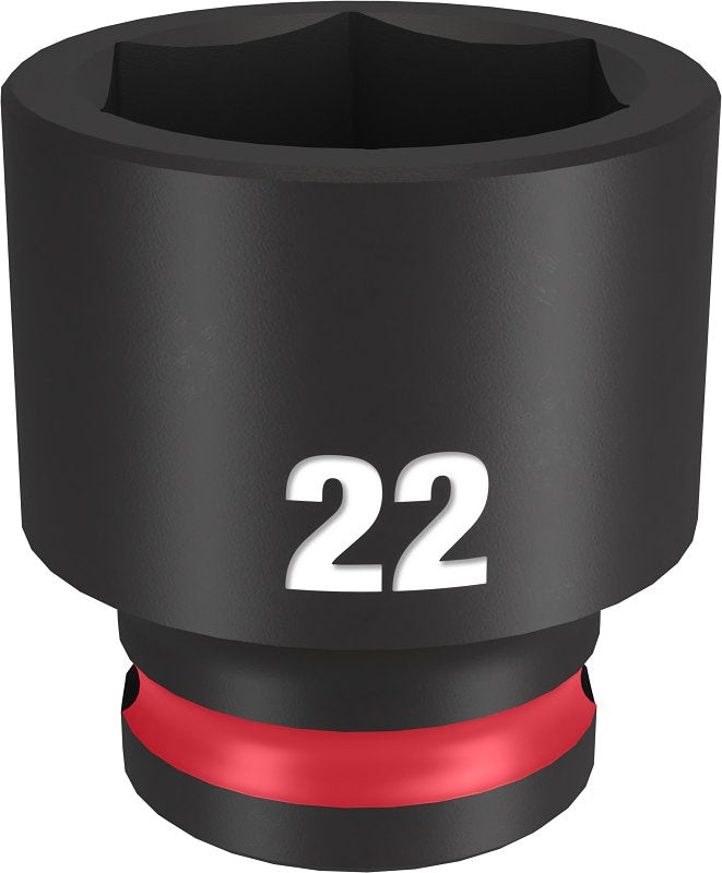 Milwaukee SHOCKWAVE Impact Duty 49-66-6145 Shallow Impact Socket, 22 mm Socket, 3/8 in Drive, Square Drive, 6-Point