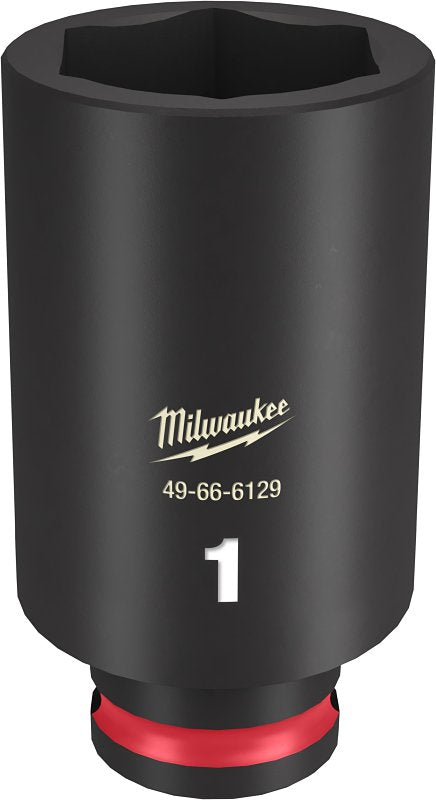 Milwaukee SHOCKWAVE Impact Duty 49-66-6129 Deep Impact Socket, 1 in Socket, 3/8 in Drive, Square Drive, 6-Point