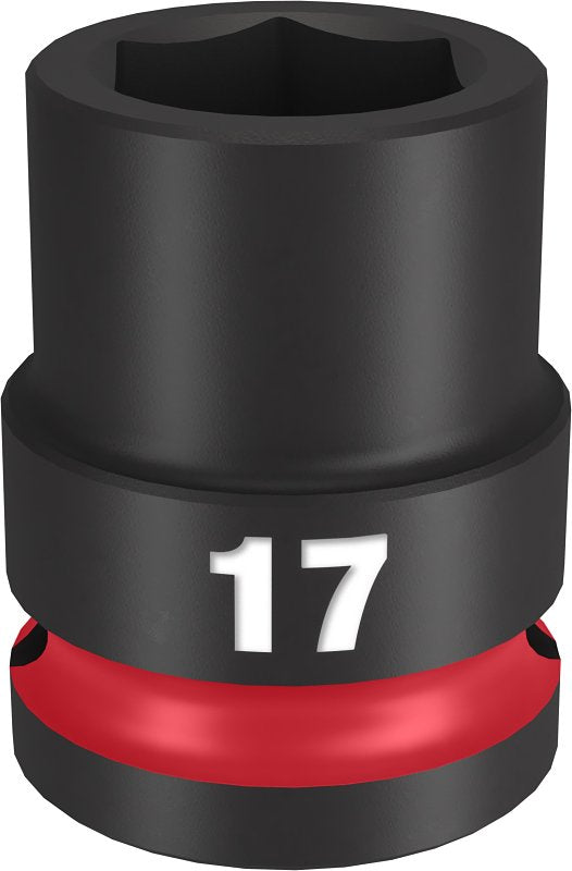 Milwaukee SHOCKWAVE Impact Duty 49-66-6249 Shallow Impact Socket, 17 mm Socket, 1/2 in Drive, Square Drive, 6-Point
