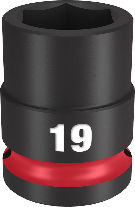 Milwaukee SHOCKWAVE Impact Duty 49-66-6251 Shallow Impact Socket, 19 mm Socket, 1/2 in Drive, Square Drive, 6-Point