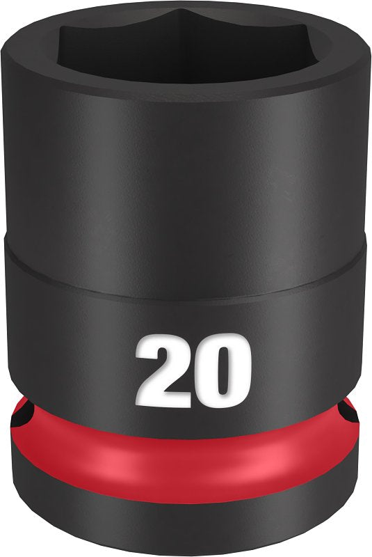 Milwaukee SHOCKWAVE Impact Duty 49-66-6252 Shallow Impact Socket, 20 mm Socket, 1/2 in Drive, Square Drive, 6-Point