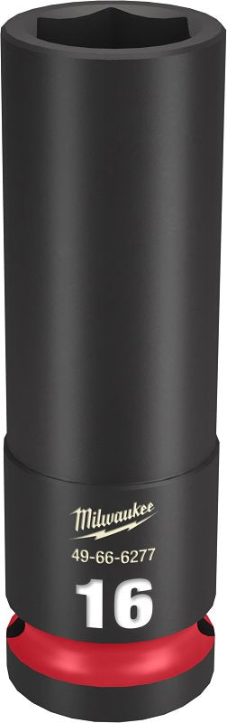 Milwaukee SHOCKWAVE Impact Duty 49-66-6277 Deep Impact Socket, 16 mm Socket, 1/2 in Drive, Square Drive, 6-Point