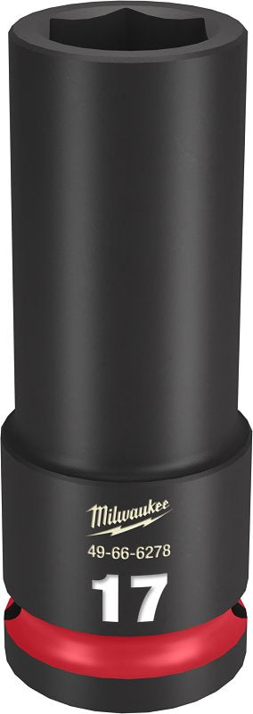 Milwaukee SHOCKWAVE Impact Duty 49-66-6278 Deep Impact Socket, 17 mm Socket, 1/2 in Drive, Square Drive, 6-Point