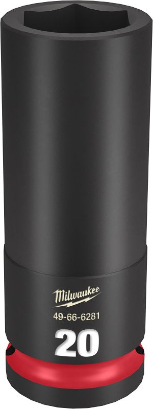 Milwaukee SHOCKWAVE Impact Duty 49-66-6281 Deep Impact Socket, 20 mm Socket, 1/2 in Drive, Square Drive, 6-Point
