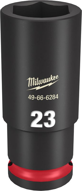 Milwaukee SHOCKWAVE Impact Duty 49-66-6284 Deep Impact Socket, 23 mm Socket, 1/2 in Drive, Square Drive, 6-Point