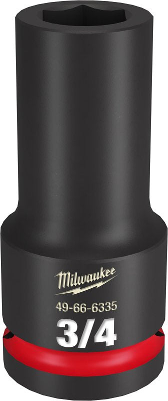 Milwaukee SHOCKWAVE Impact Duty 49-66-6335 Deep Impact Socket, 3/4 in Socket, 3/4 in Drive, Square Drive, 6-Point