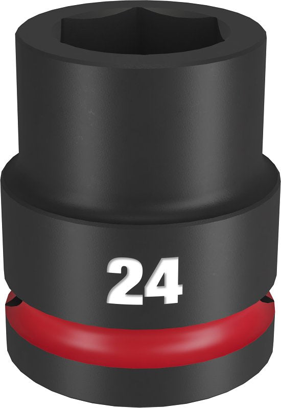 Milwaukee SHOCKWAVE Impact Duty 49-66-6362 Shallow Impact Socket, 24 mm Socket, 3/4 in Drive, Square Drive, 6-Point