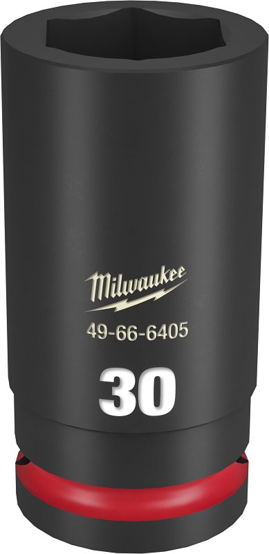 Milwaukee SHOCKWAVE Impact Duty 49-66-6405 Deep Impact Socket, 30 mm Socket, 3/4 in Drive, Square Drive, 6-Point