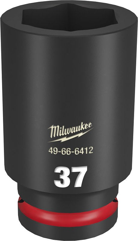 Milwaukee SHOCKWAVE Impact Duty 49-66-6412 Deep Impact Socket, 37 mm Socket, 3/4 in Drive, Square Drive, 6-Point