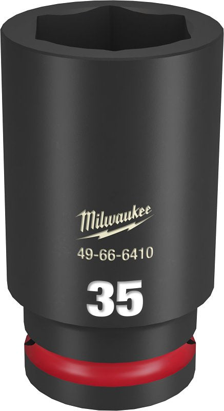 Milwaukee SHOCKWAVE Impact Duty 49-66-6410 Deep Impact Socket, 35 mm Socket, 3/4 in Drive, Square Drive, 6-Point