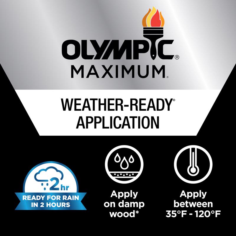 Olympic Maximum Semi-Transparent Satin Neutral Tint Base Oil Modified Urethane Stain and Sealer 1 ga, Pack of 4