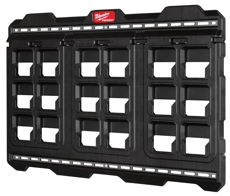 Milwaukee PACKOUT 48-22-8497 Large Wall Plate, 150 lb Load, 1.2 in L, 30-3/4 in W, 20 in H, Polymer, Black