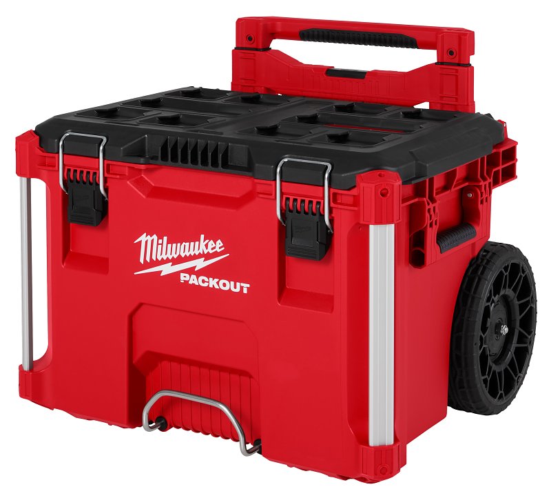 Milwaukee PACKOUT 48-22-8427 Rolling Tool Box, 3450 cu-in, Polypropylene, Red, 18 in L x 22 in W x 19-1/2 in H Outside