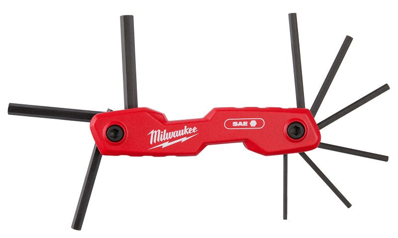 Milwaukee 48-22-2181 Hex Key Set, 9-Piece, Aluminum/Steel, Black Oxide, Black/Red