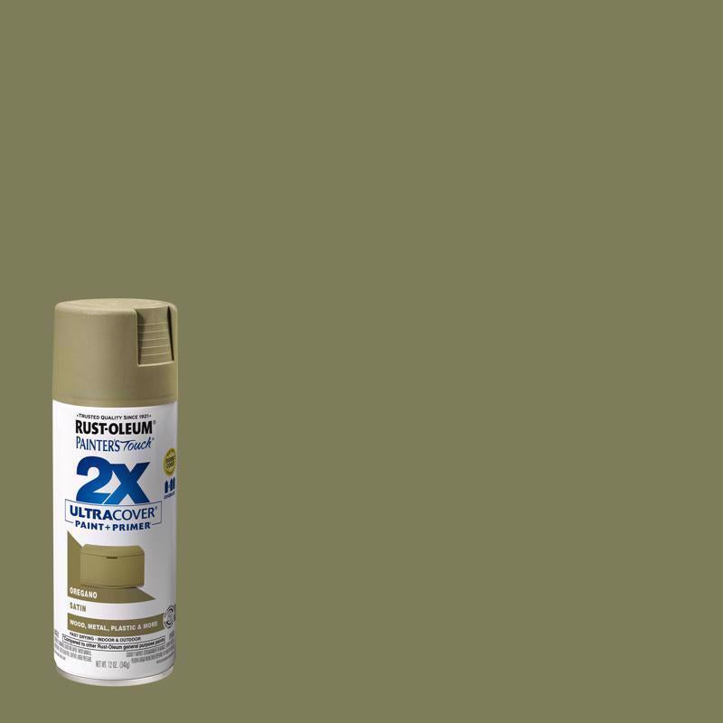 Rust-Oleum Painter's Touch 2X Ultra Cover Satin Oregano Paint+Primer Spray Paint 12 oz