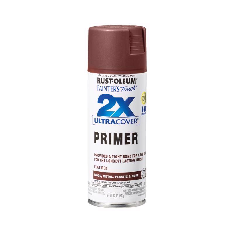 Rust-Oleum Painters Touch 2X Ultra Cover Flat Red Paint+Primer Spray Paint 12 oz, Pack of 6