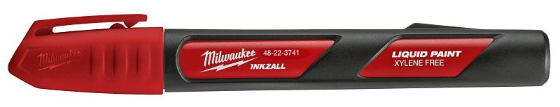 Milwaukee INKZALL Series 48-22-3741 Liquid Paint Marker, Black/Red, 6.09 in L, Plastic Barrel
