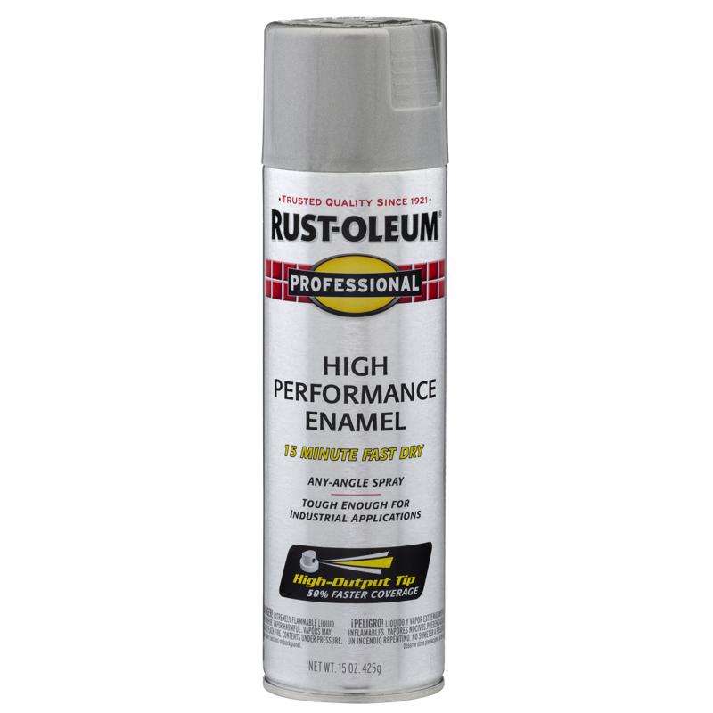 Rust-Oleum Professional Gloss Light Machine Gray Spray Paint 15 oz, Pack of 6