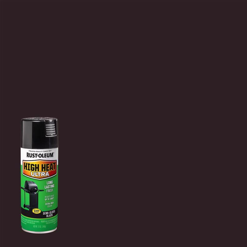Rust-Oleum Specialty Semi-Gloss Black Ultra High Heat Spray 12 oz, Pack of 6