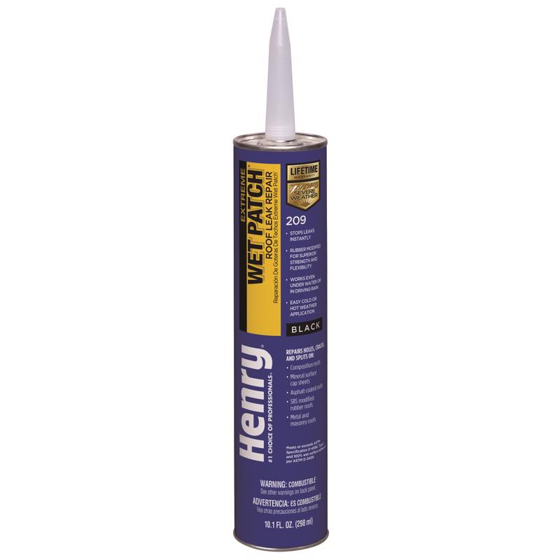 Henry 209XR Series HE209104 Roof Leak Repair, Black, Paste, 11 fl-oz Cartridge, Pack of 24