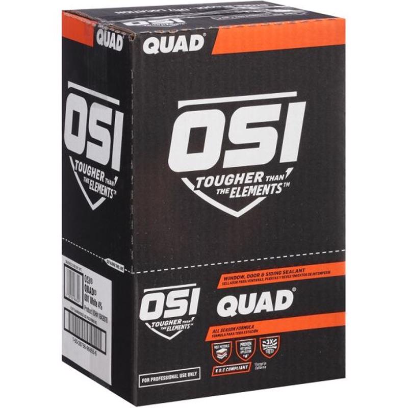 OSI QUAD Matte Clear Elastomeric Sealant 10 oz, Pack of 12