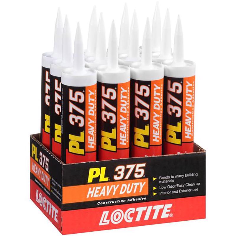Loctite PL 375 Synthetic Elastomeric Polymer Construction Adhesive 10 oz, Pack of 12