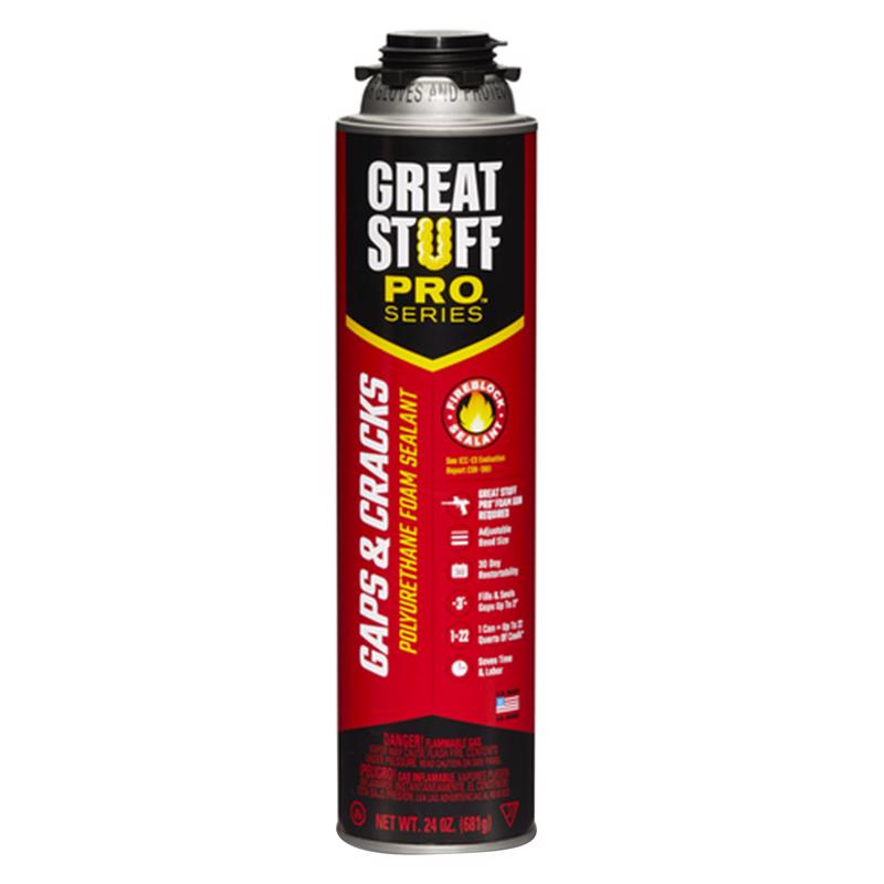 Great Stuff Gaps & Cracks Orange Polyurethane Insulating Foam Sealant 24 oz, Pack of 12