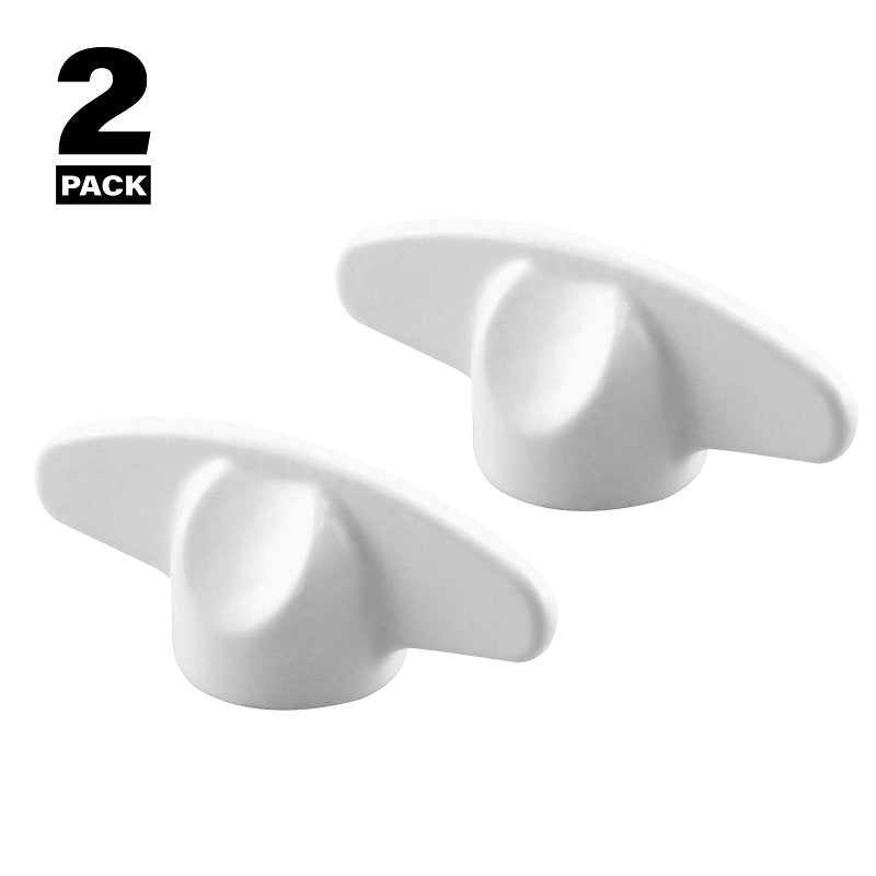 Prime-Line H 4097 Tee Handle, White, Zinc, Painted, 2/PK