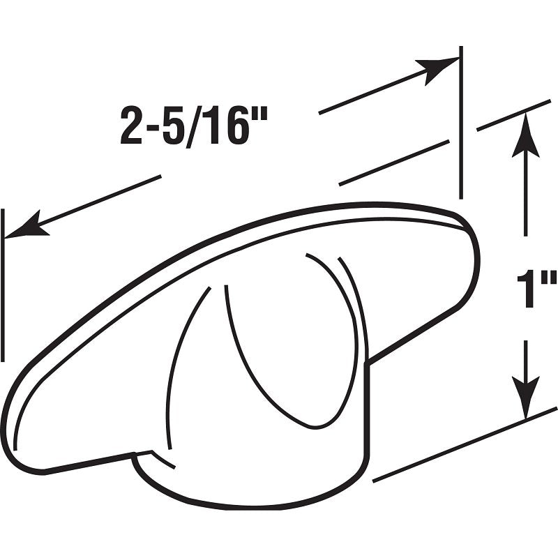 Prime-Line H 4097 Tee Handle, White, Zinc, Painted, 2/PK