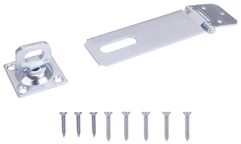 ProSource LR-126-BC3L-PS Safety Hasp, 4-1/2 in L, Steel, Zinc, 3/8 in Dia Shackle, Swivel Staple