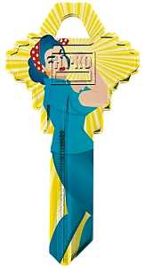 Hy-Ko 16010SC1-34 Key Blank, Woman/Flames, Brass, For: Schlage SC1 Keyways, SC1 Key Number, Pack of 10