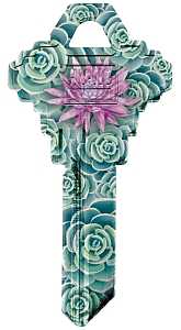 Hy-Ko 16010SC1-40 Key Blank, Green Leaves, Brass, For: Schlage SC1 Keyways, SC1 Key Number, Pack of 10