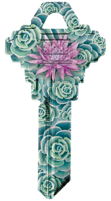 Hy-Ko 16010SC1-40 Key Blank, Green Leaves, Brass, For: Schlage SC1 Keyways, SC1 Key Number, Pack of 10