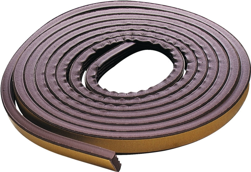 M-D 02550 Weatherstrip Tape, 3/8 in W, 17 ft L, EPDM Rubber, Brown