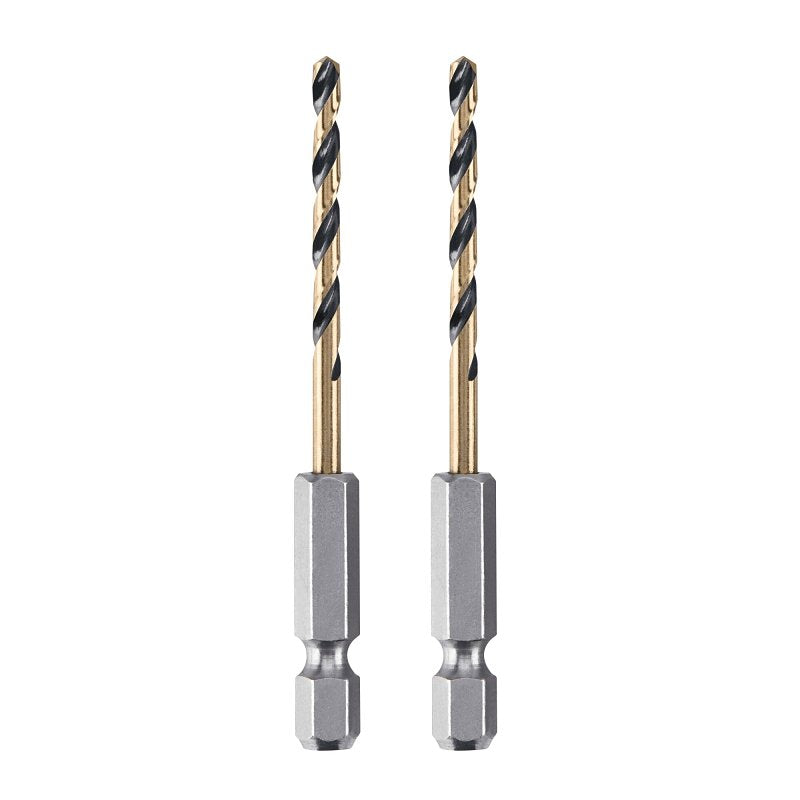 DEWALT DWA5008 Drill Bit, 1/8 in Dia, 2-7/8 in OAL, Heavy-Duty, 1/4 in Dia Shank, Hex Shank