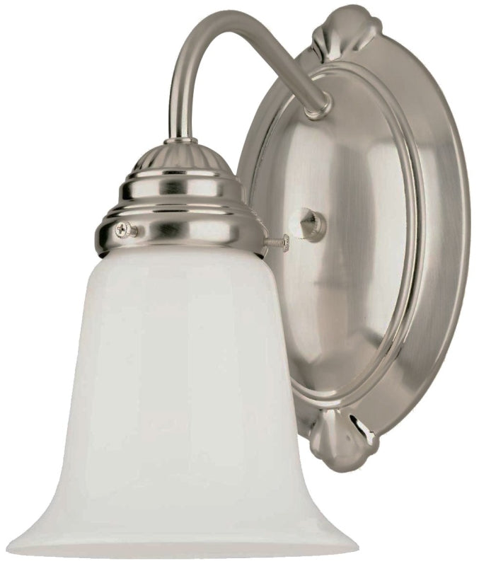 Westinghouse 6649600 Wall Fixture, 120 V, 1 -Lamp, Incandescent, LED Lamp, Metal Fixture, Brushed Nickel Fixture